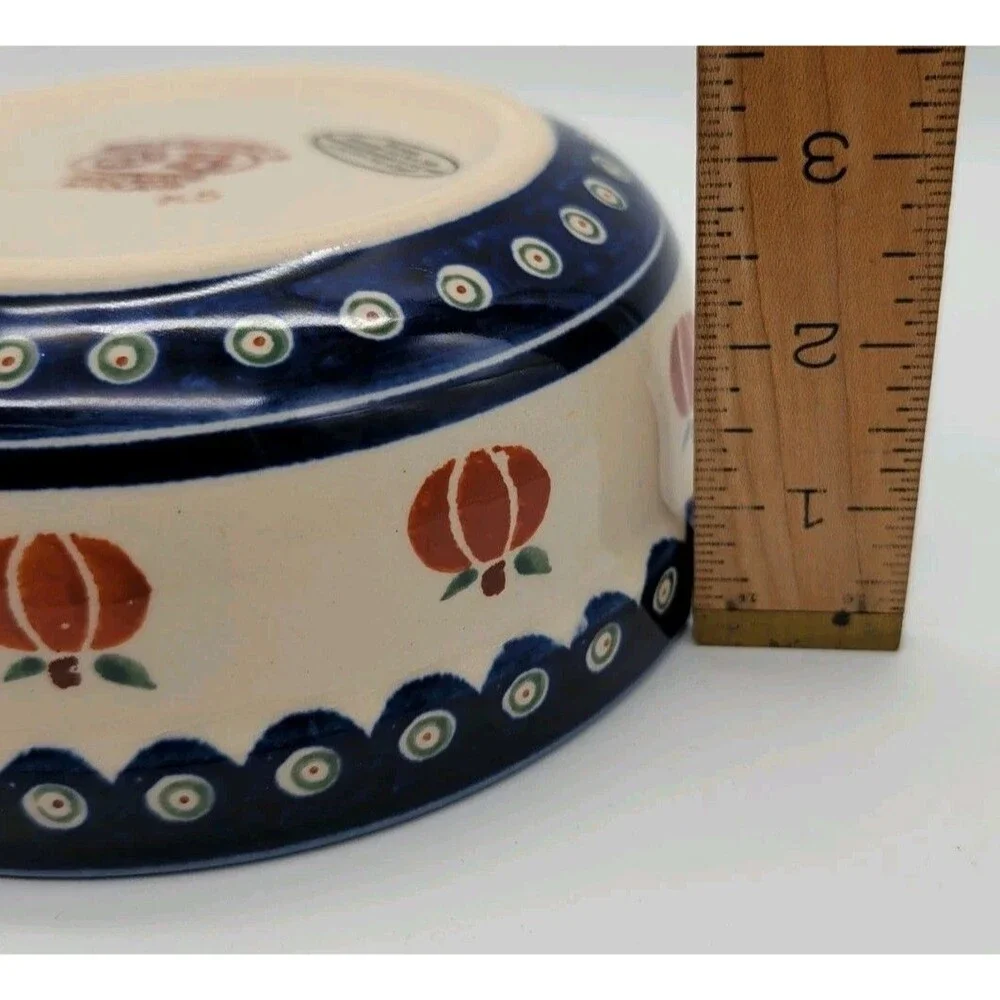 polish pottery boleslawiec Pumpkin Bowl Eyes 7